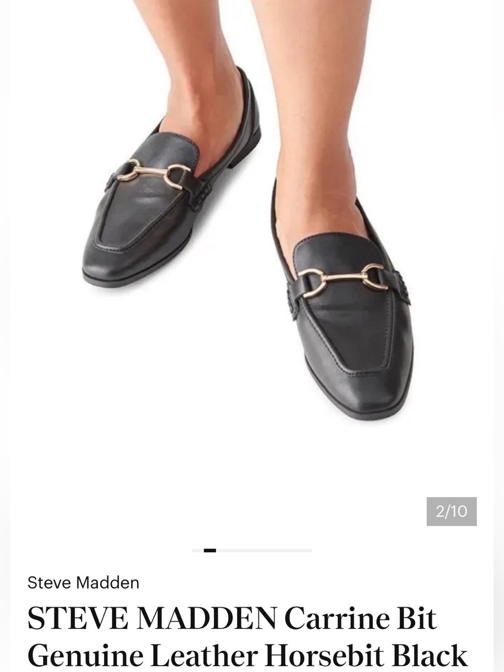 Steve Madden Black Leather Horsebit Loafers